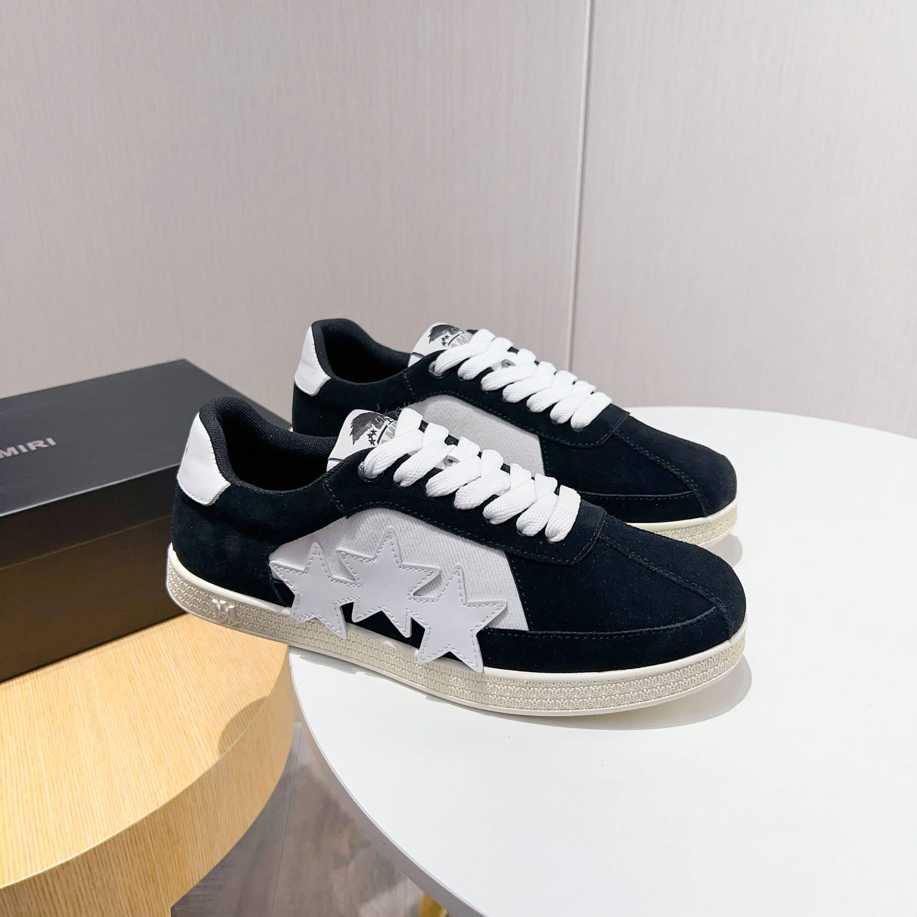 Men's shoes 💰420 [New style] 🌲🌲Balmain - New Amiri trendy shoes, low-top casual sports shoes, the same style as celebrities, made of selected pebbled cowhide and frosted cowhide, original outsole, comfortable on the feet, high-end workmanship, welcome to buy. Size: 39-45 (46 customized)